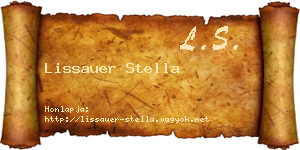 Lissauer Stella névjegykártya